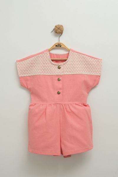 Mini Baray Lace Detailed Gabardine Girl's Jumpsuit - 2,3,4,5 Years