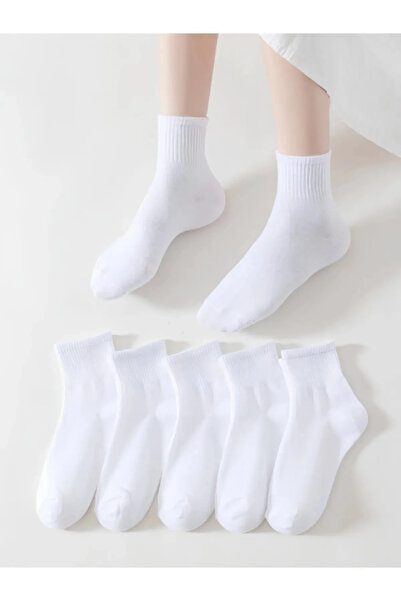 medineticaret Συσκευασία με 6 Unisex Λευκές Half College Αθλητικές Κάλτσες |   Βαμβακερές – Αναπνεύσιμες – Κάλτσες College που δεν ιδρώνουν