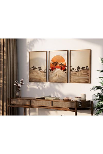 Dekorsiahome 3 Pcs Wood Framed Living Room Salon Kitchen Table Set Set3168