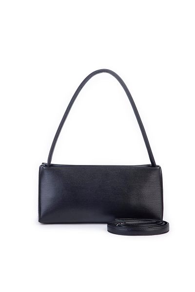 Nas Bag Geantă de umăr și crossbody Basic Baguette pentru femei Black Chimeric (27x12 cm)