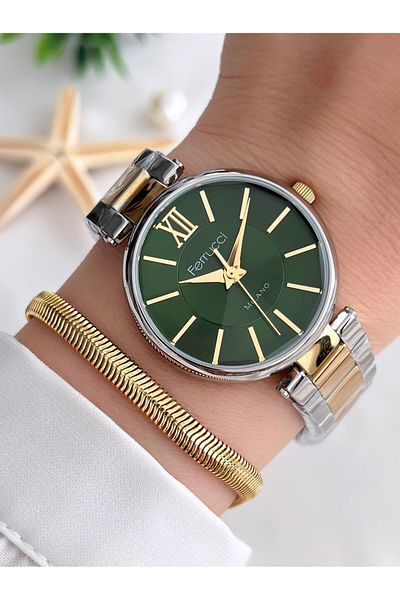 Ferrucci Women Wrist Watch+Bracelet Special Series Steel Cord Blackening Color Does Not Throw Vs.Blkt.0305