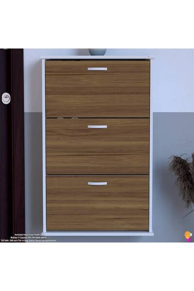 Modilayn Varbi Asma Kapı Önü 72 X 115 X 25, 5 Cm’ Lik 3 Düşer Kapak 6 Göz Raf Bölmeli Ayakkabılık