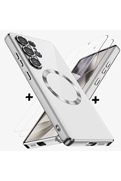 m.tk moveteck Samsung Galaxy S23 Ultra Kılıf Magsafe Renkli Kenarlı Arkası Şe...