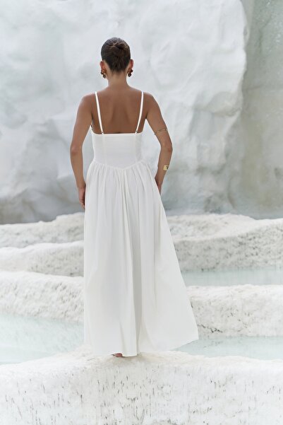 BOHEMAİ Μακρύ φόρεμα Hajar Strap Ecru