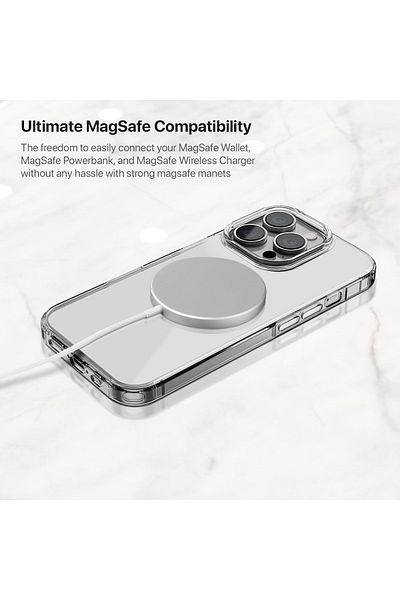 uniq Heldro Mag Clear Protective Case With Integrated FlexGrip Band For iPhone 15 Pro Clear