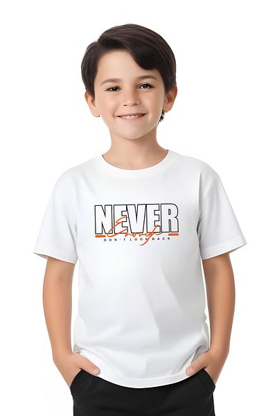FYK KİDS Boy Never Don'T Writing Printed Bottom-Top Summer Suit