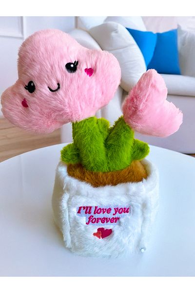 PoppyPlays Heavy and Soft Flower and Pot Plush Toy with I Love You Forever Written!