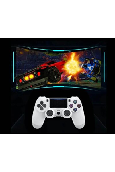 MACVI Controller Wireless Macvi® Doubleshock 4 pentru PS4, PS TV, PS Now, Alb, cu Vibratii