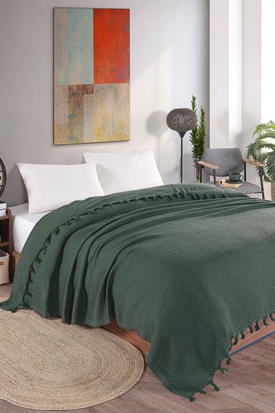 Güvenal Esila 220X220Cm Double Fringed Bedspread |   Dowry |   Gift