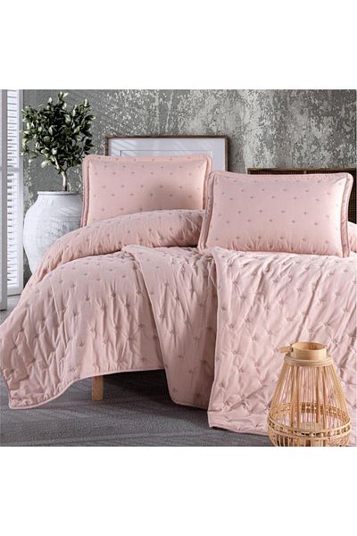 ROYAM Clasy Microfiber Embroidered Double Bed Cover Set Aspendos