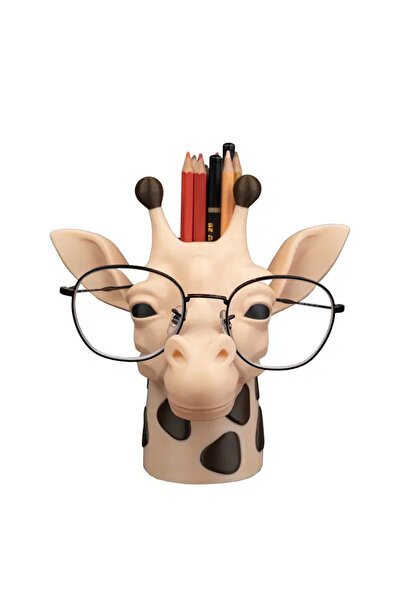 Generic Brand Giraffe Head Pen Holder – 3D Printing Desktop Organizer with Cute Animal Figure
