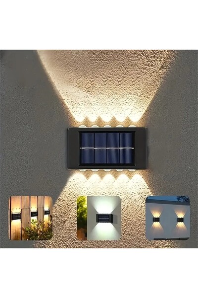 MENFRY Solar Güneş Enerjili Modern 10 Ledli Solar Duvar Lamba Dekorasyon Aydı...