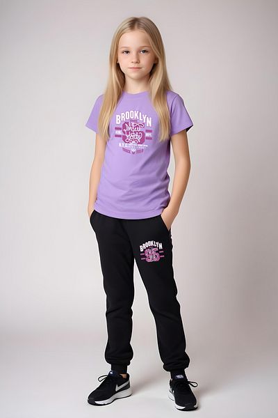 FYK KİDS Girl's Broklyn 95 Printed Lower-Top Suit