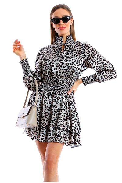Miss Allos Dress Lined Elastic Waist Satin Trend Dress
