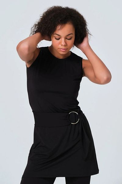 Bordomix 23819 Women's Black Zero Sleeve Belt Detailed Semi-Covered Swimsuit