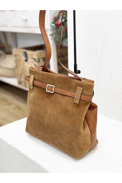 Jacquline Zd339 Belt Detail Genuine Leather Shoulder Bag Women