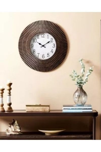 Home Box Delphine Wall Clock With Block Border 55 Cm