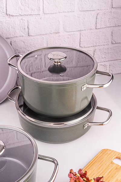 Bambum Voyage 7 Piece Ceramic Cookware Set - Green