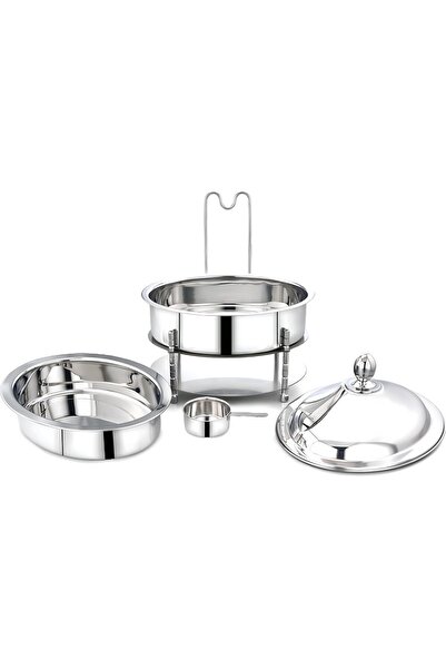 ALSAIF Circular Buffet Warmer With Stainless Steel Lid From , 4 Liters, Silver