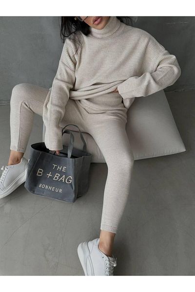 NZL TEKSTİL Dgn's Sportswear- 2-Piece Women's Sweater-Pants Suit