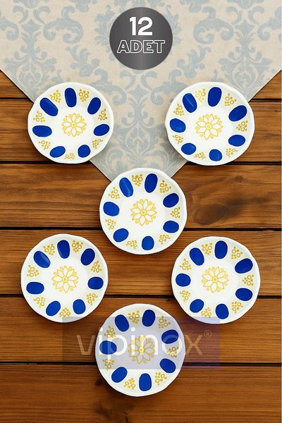 Vipinox 12Pcs Thick Melamine Authentic Traditional Tea Plate Cafe Restaurant Wholesale Tea Plate