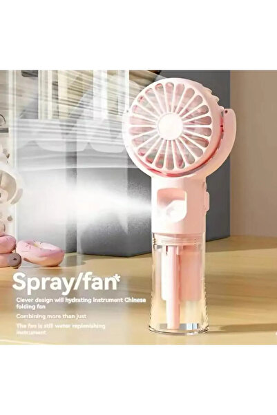 Mmctech El Tipi Sulu Buharlı Fan Şarjlı Vantilatör Mini Masaüstü El Fan Taşınabilir 3 Kademeli Usb Pervane