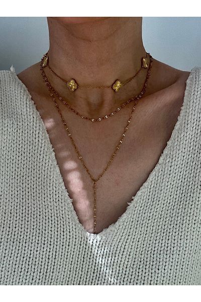 Hoop jewelery Steel Clover Choker