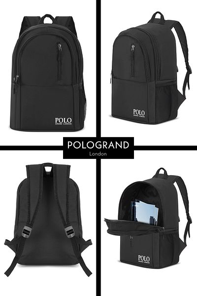 POLOGRAND London Original Unisex Large Volume Multi-Compartment Waterproof High School Junior High School Large Schoolbag for Primary