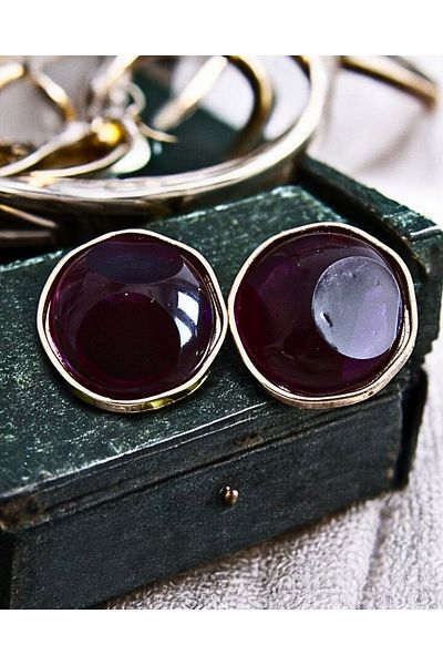 MIRADA JEWELRY Purple Geometric Earrings