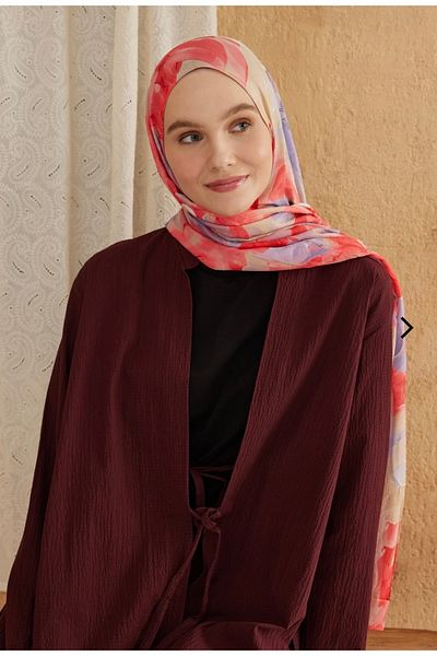 Modakaşmir Abstract Pattern Bamboo Fabric Our Rainbow Colored Shawl