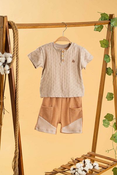 bombe Baby Kids Girls Boys Cotton Shorts 2-Piece Set Trend Fashion Bottom Top Set