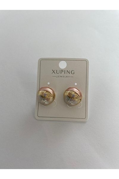 xUPING Round Pink Earrings