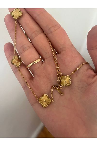 Hoop jewelery Steel Clover Choker