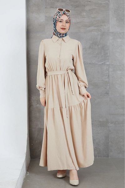 DAS KLEID Shirt Collar Belted Dress