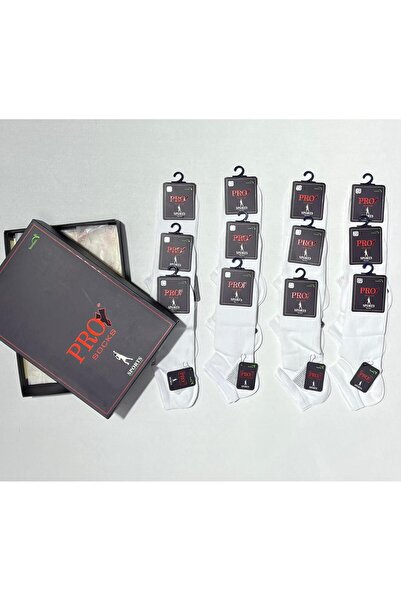 Pro Çorap Unisex Bowling Bamboo Beyaz Patik 12'li