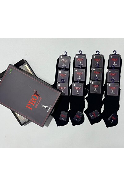 Pro Çorap Unisex Bowling Bamboo Siyah Patik 12'li
