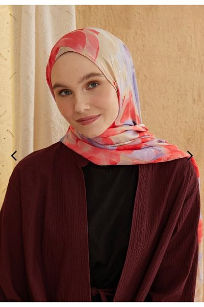 Modakaşmir Abstract Pattern Bamboo Fabric Our Rainbow Colored Shawl