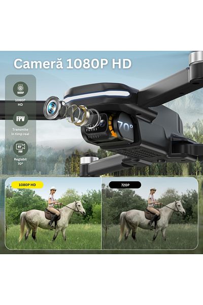 Velixo HS280D drone, 1080P HD cam, WiFi, Auto Return, Optical Flow, Voice Control, Foldable, 2 batteries