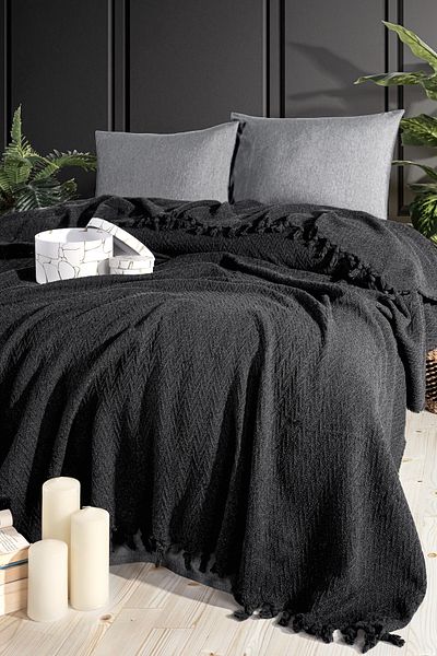 Lorateks 180X220Cm Single Fringed Bedspread |   Dowry |   Gift