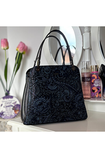 OEM Office bag, Natural Leather Baroque Style, Handmade