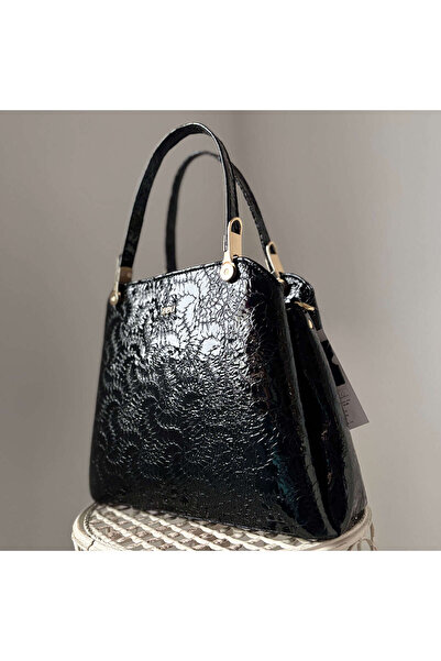 OEM Office bag. Charme, Natural leather, Handmade glossy black