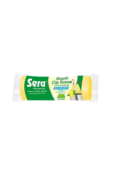 SERA Garbage Bag Drawstring Lemon Scented Large Size 10 Pieces 65 X 70 cm X 3 Packs
