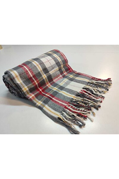 SESLİ HOME Scotch Blanket, TV Blanket Gray Patterned