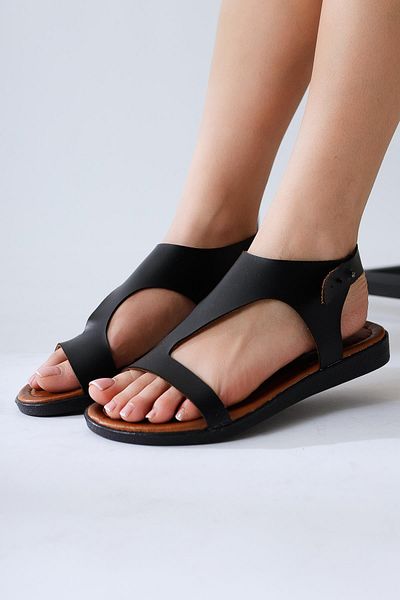Limoya Dámské sandály z pravé kůže Coral Black asymetrického střihu
