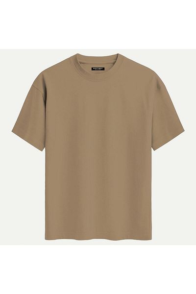 SOFTWAY Unisex Crew Neck 100% Organic Cotton Thick Textured Ferrari F40 Printed Oversize T-Shirt - Light K