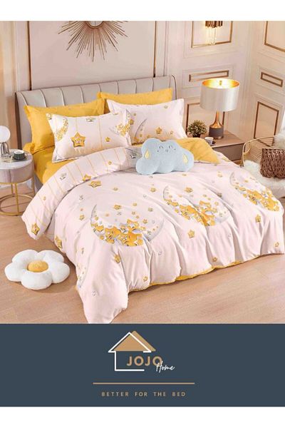 JOJO Elegant Linen Set for Double Bed Made of Fine Cotton, consisting of 6 pieces, 230x250cm