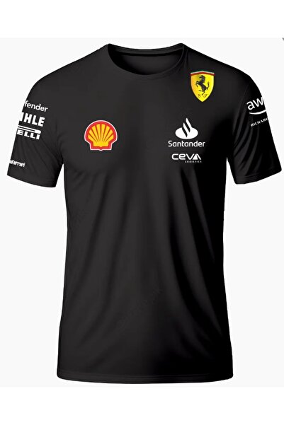 YOHO SPORT Scuderia F1 takım Unisex T-shirt unisex ön ve arka baskılı %100 pamuk