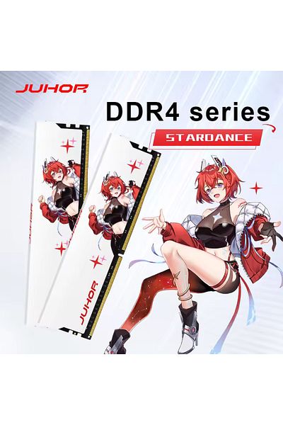 JUHOR Ddr4 32Gb 3200Mhz Cl16 Anime Character Desktop Computer Ram. 2X16 Gb White Gaming Pc Ram 1.35V