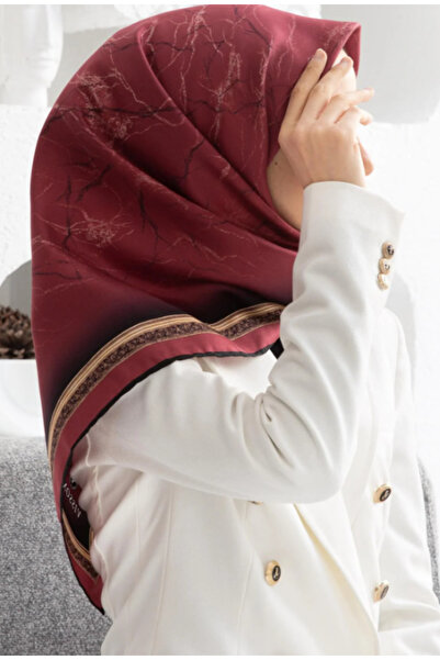 Vissona Eșarfă de mătase Tivil 60307 - 0018 Burgundy Model Mixt