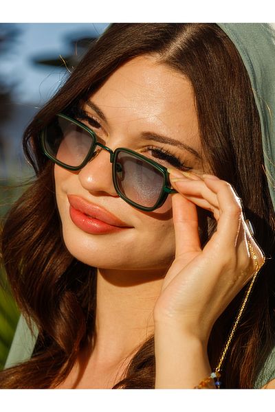 Angel Eyes Green Minimal Sunglasses - High Quality Ce Certificate